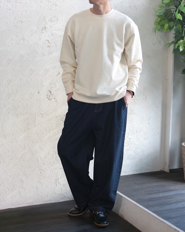 【Select】フクレジャガード チドリ柄スウェット　(251067)