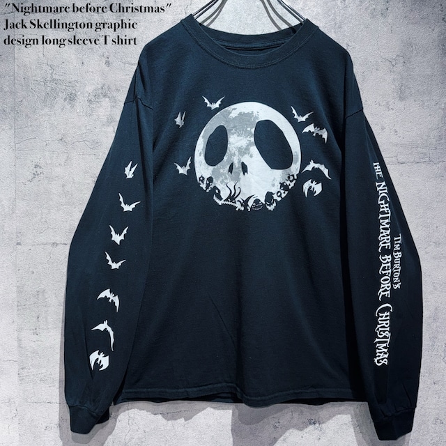"Nightmare before Christmas"Jack Skellington graphic design long sleeve T shirt