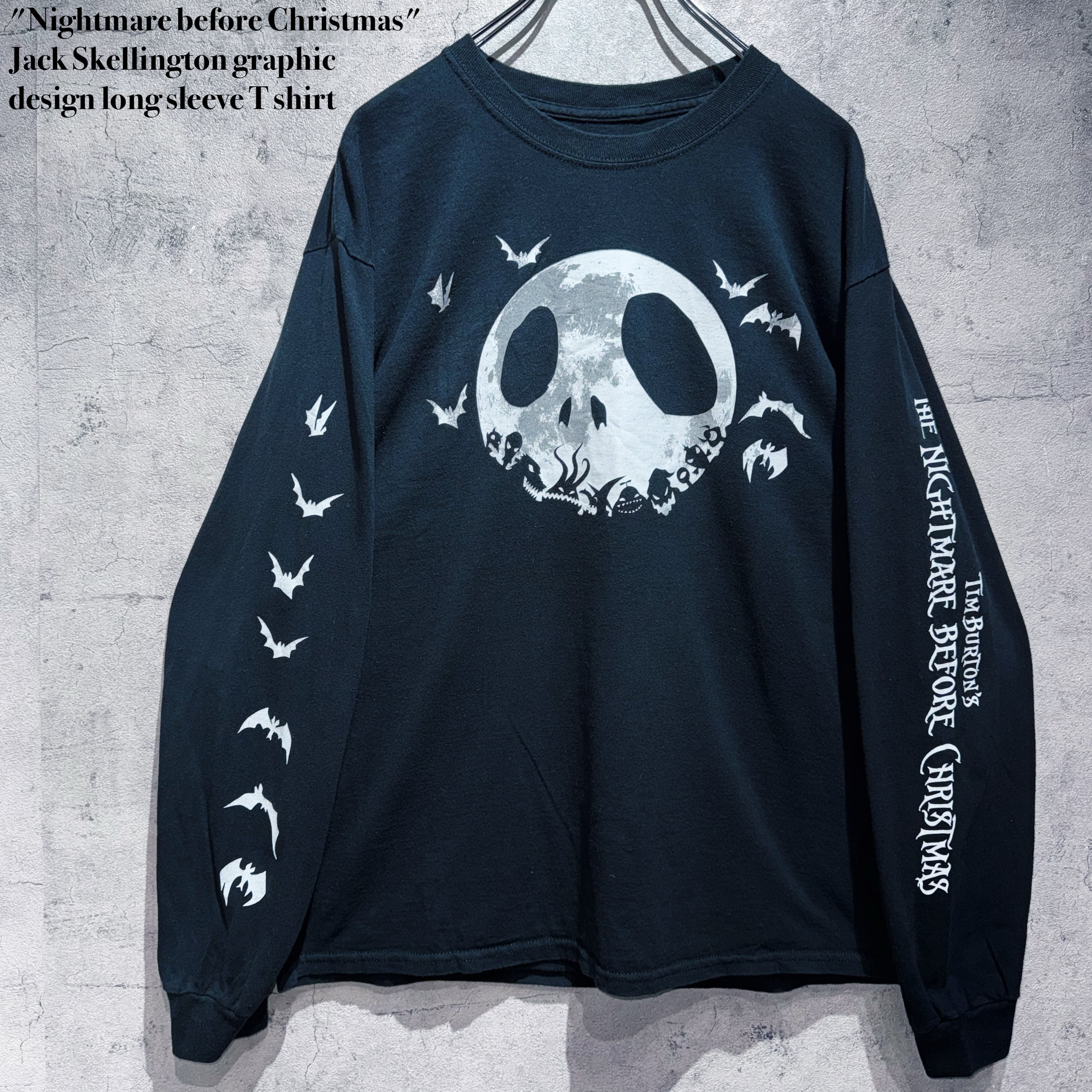 "Nightmare before Christmas"Jack Skellington graphic design long sleeve T shirt