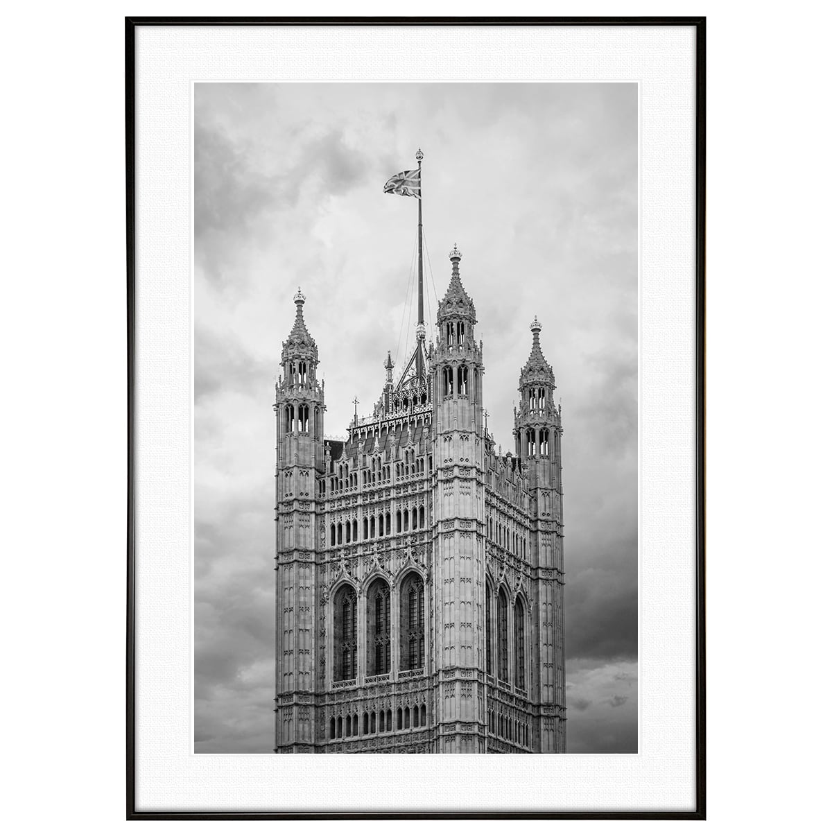 イギリス写真 ロンドン ウェストミンスター宮殿 ヴィクトリア・タワー インテリア モノクロアートポスター額装 AS0749