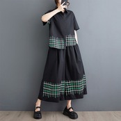 バイカラープリント シャツ＆パンツ セット  30015