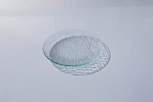 昭和型板ガラス「ており」　皿　円形　小（Φ120mm）