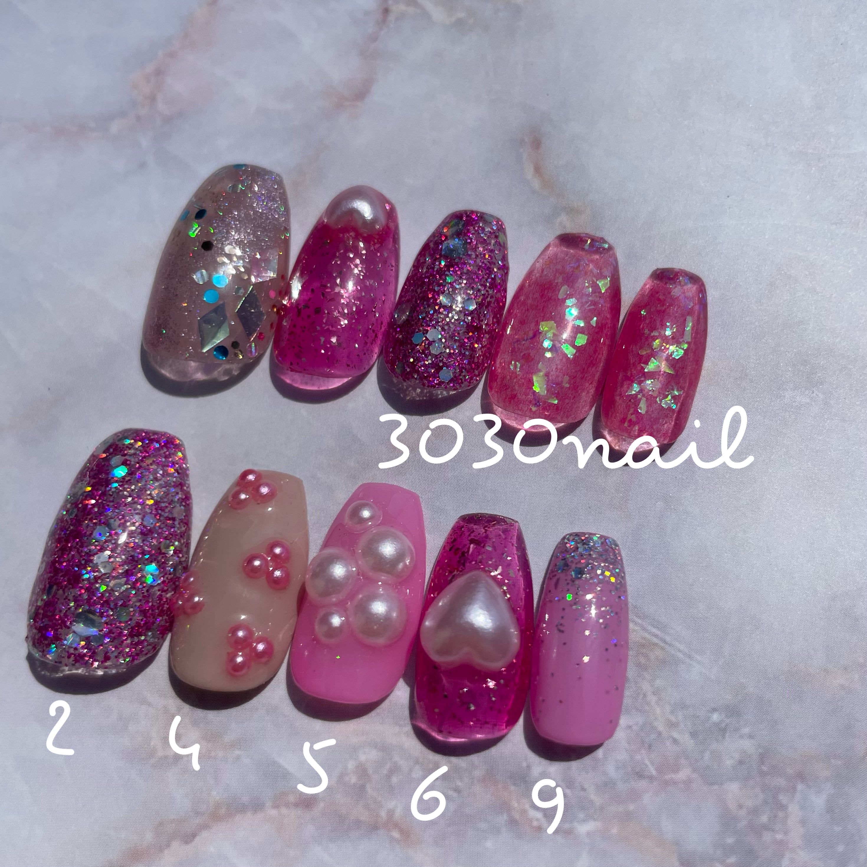 ネイルチップ 採寸不要20枚セット現品 #016 ピンクネイル 春