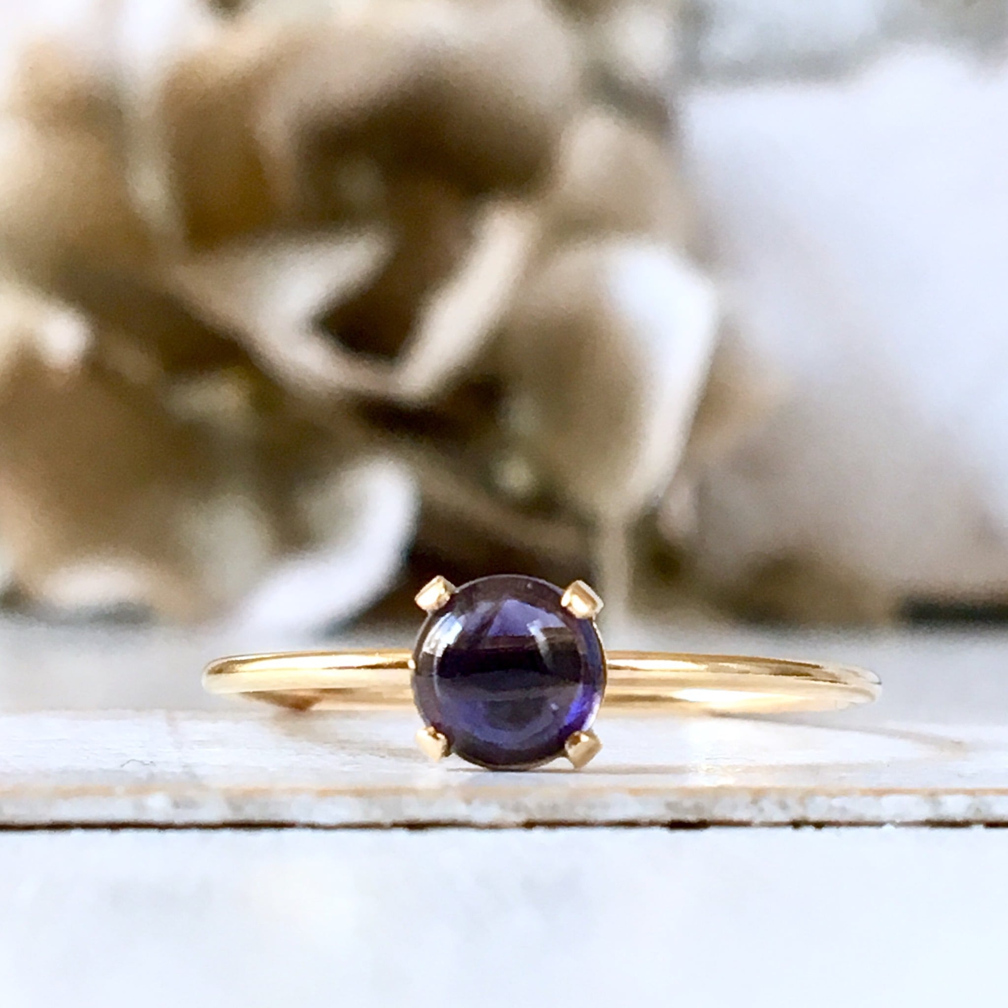 14kgf天然石アイオライトリング】3月/9月誕生石 7/11/13号 | Anemoon