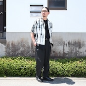 KUON(クオン) Arimatsu Shibori Camp Collar Shirt