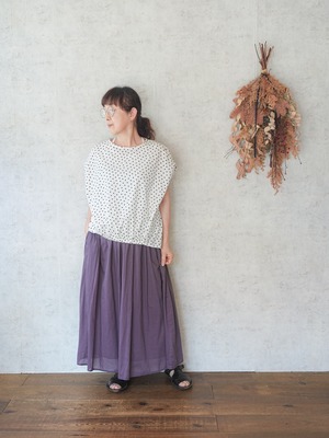 [NATURAL LAUNDRY]綿レーヨンドットプリントサックプルオーバー