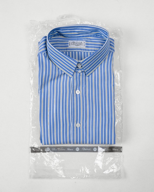 -Dead Stock-[1995] "Charvet" Bespoke Multi Stripe Cotton Shirt (Made in France)