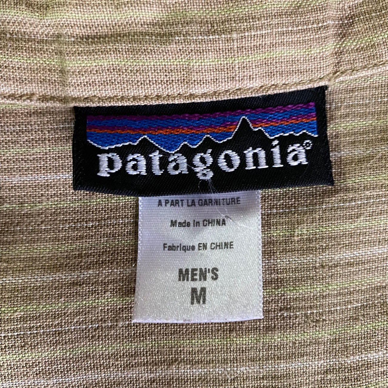 patagonia パタゴニア ヘンプ 麻 半袖シャツ ストライプシャツ メンズM 