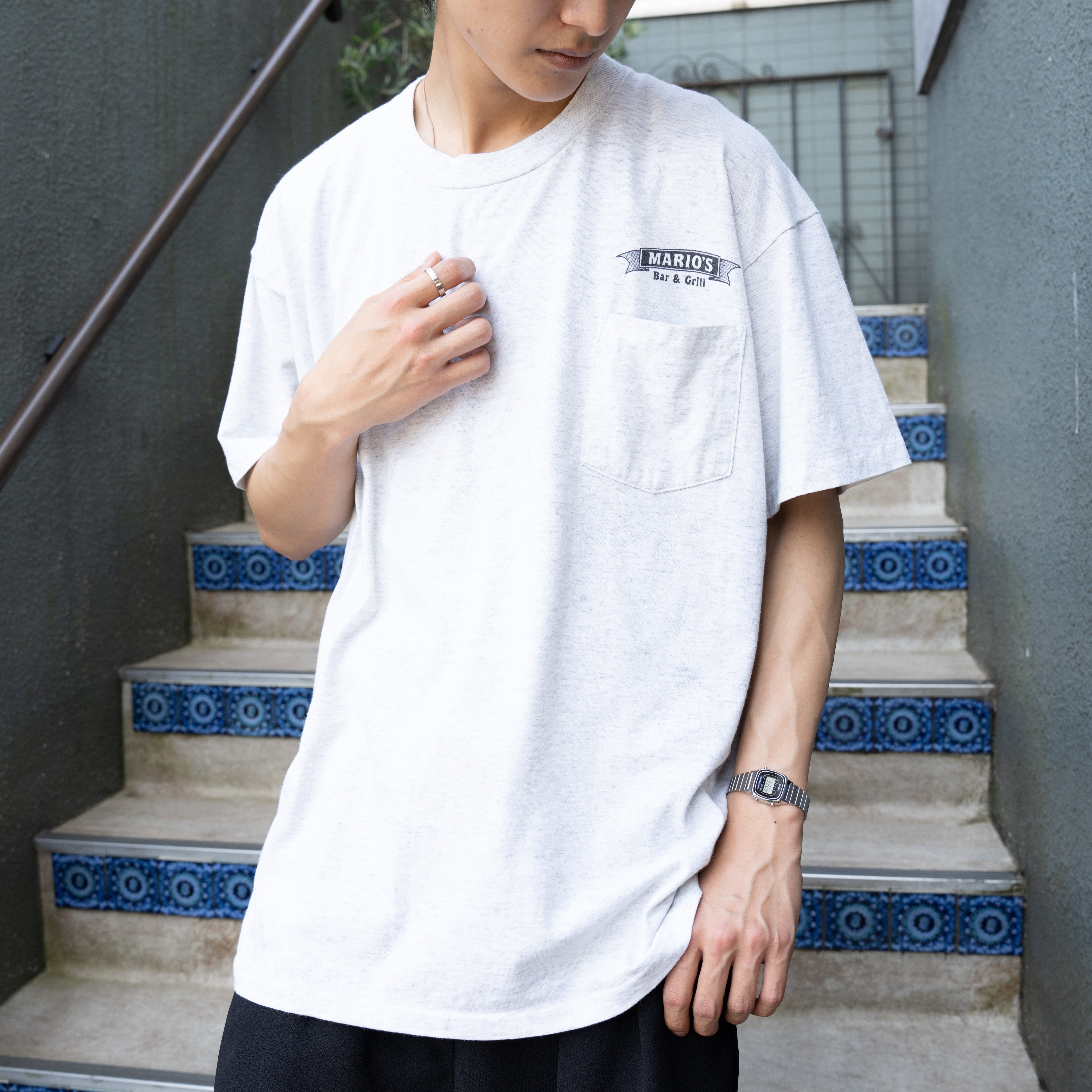 USA VINTAGE ONEITA PELICAN PRINT POCKET DESIGN T SHIRT/アメリカ