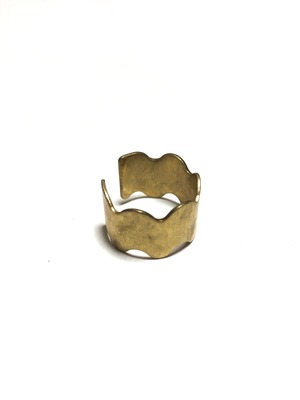 【TAMARI】Raw brass Wave line ring