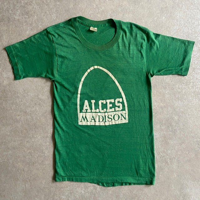 1980s  Healthknit  Green Tee  M  Made in USA　G923