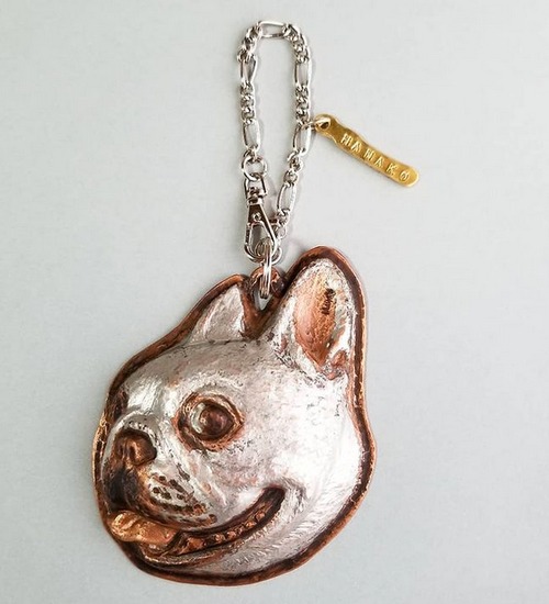 【受注制作】Face Charm ・ うちの子 銅打ち出しチャーム