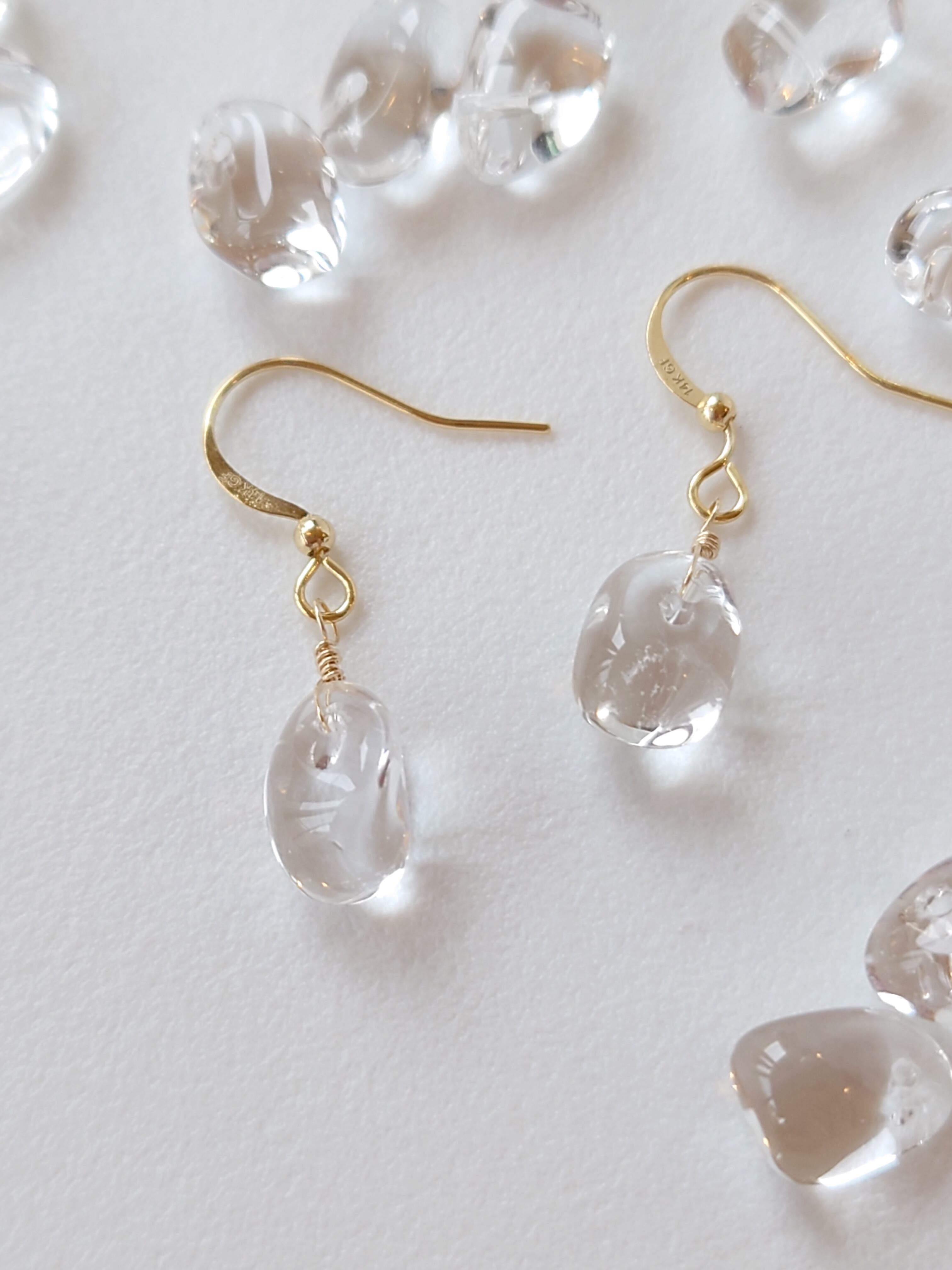 海のピアス 天然石ブルーカルセドニー イヤリング | pocotaro jewelry