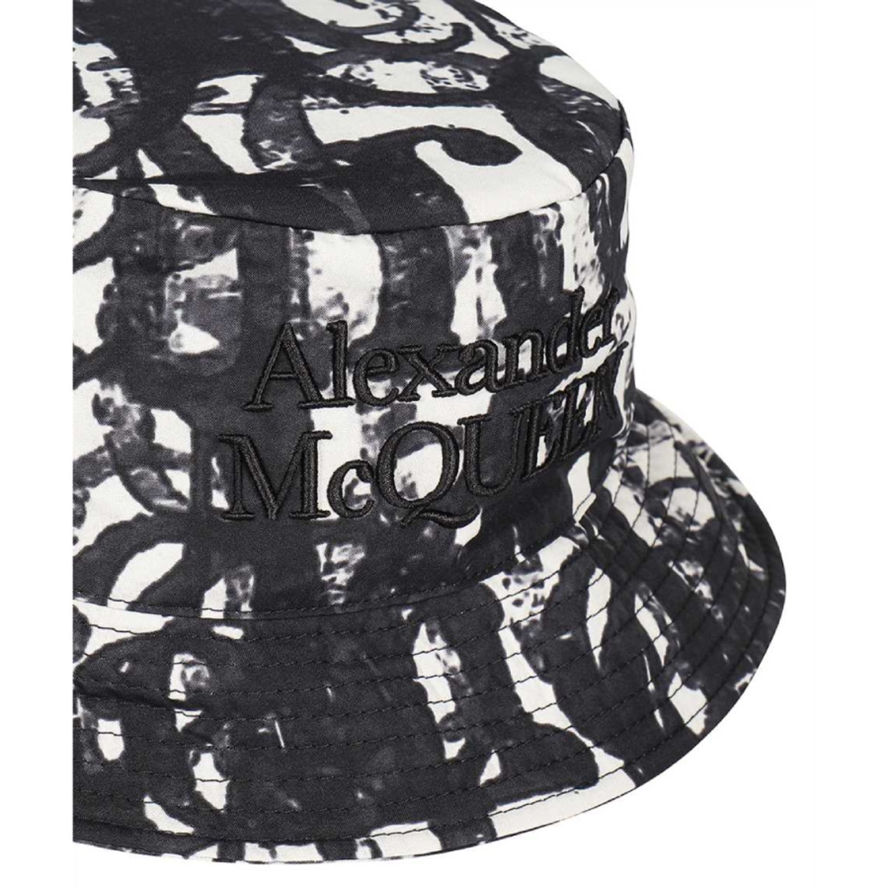 【ALEXANDER McQUEEN】HAT AMQ LOGO STAMP(IVORY/BLACK) - 3