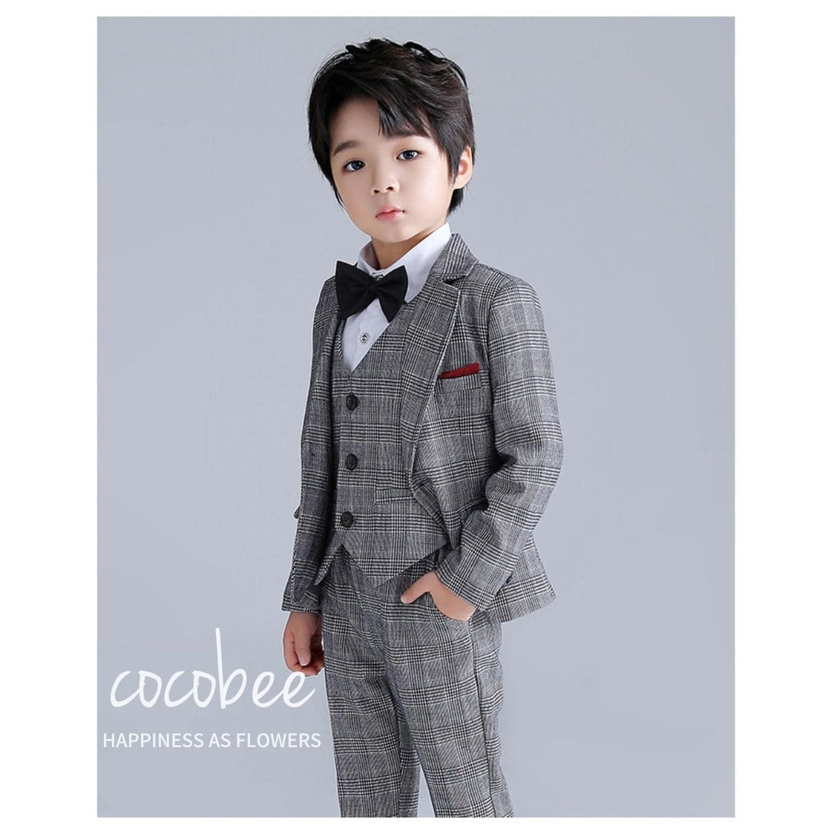 即納/送料無料】高品質上品男の子フォーマルスーツクレー入学式卒業式