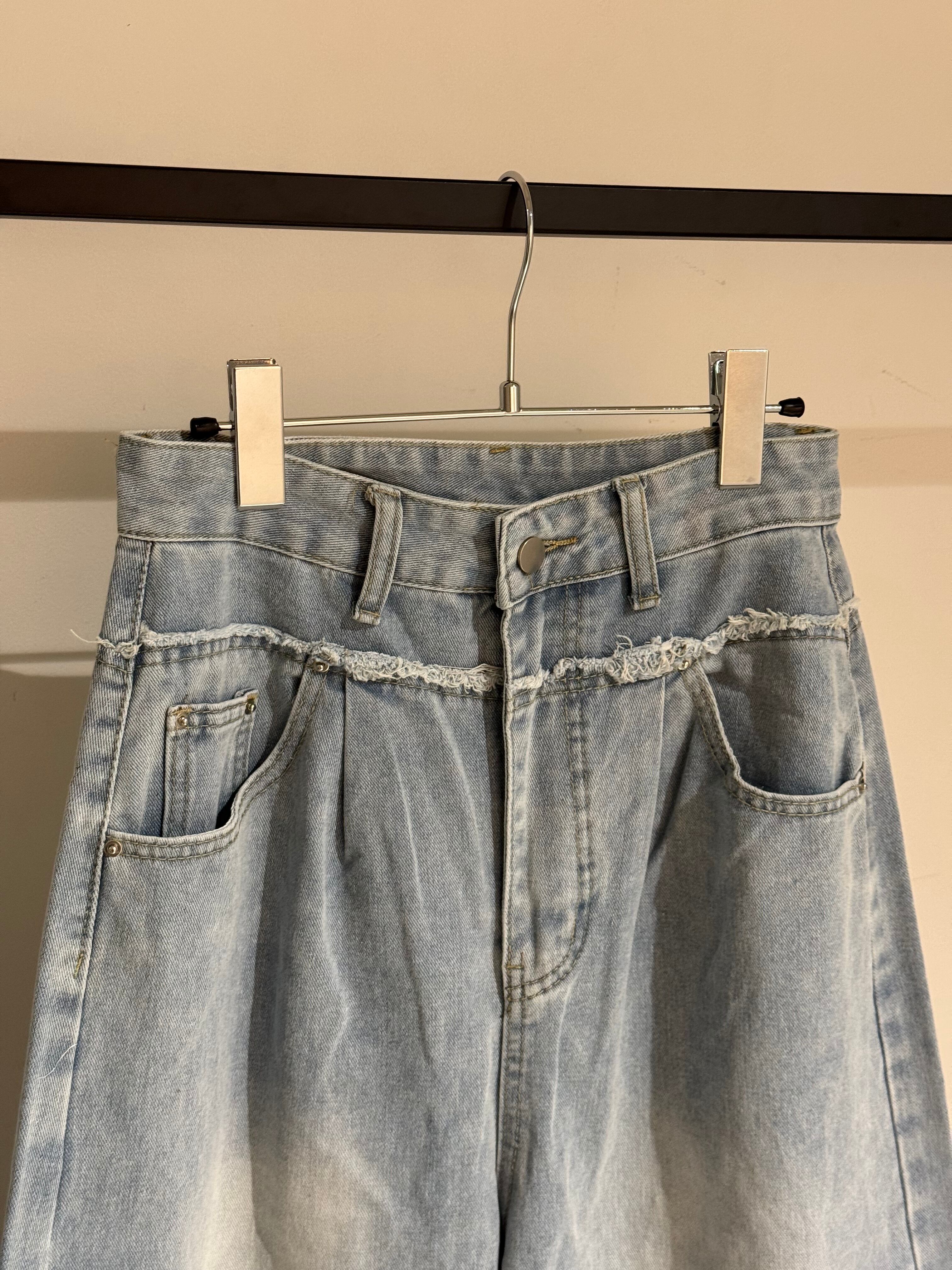 switching buggy denim pants