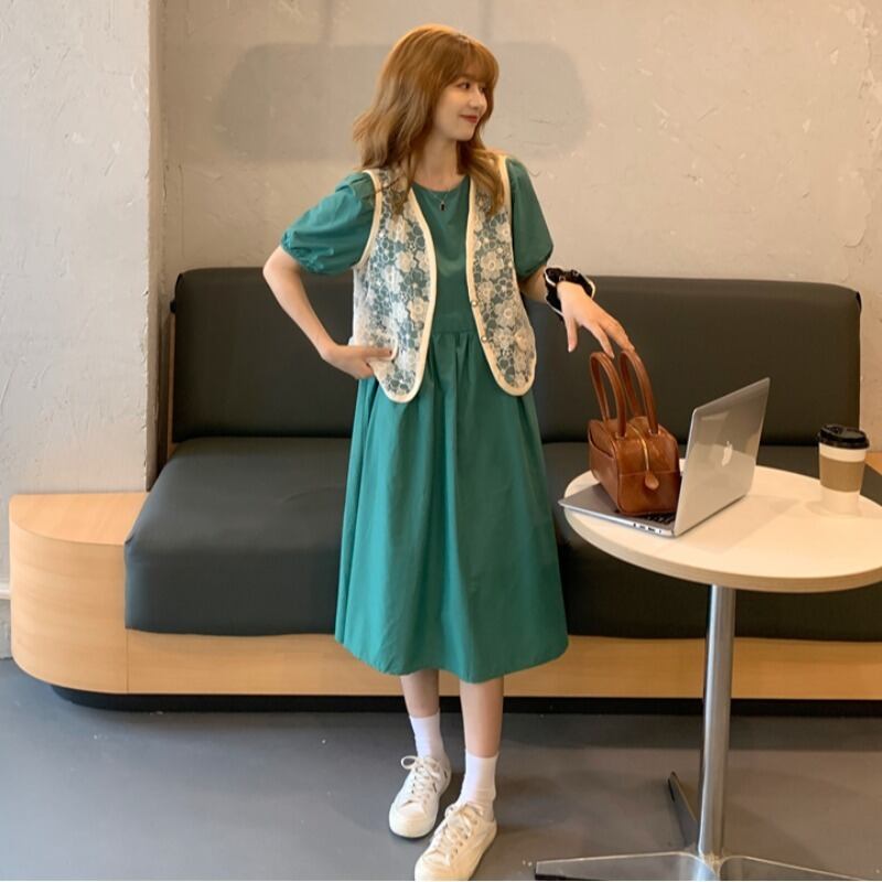 サマースリーブドレス スカート 大人ガーリー スウィート キュート カジュアル 夏物 YY-ファッション94879359205