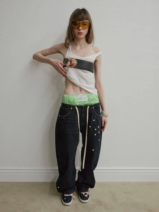 [SCULPTOR] Pill Denim Pants Indigo Blue 正規品 韓国ブランド 韓国通販 韓国代行 韓国ファッション スカルプター 日本 店舗
