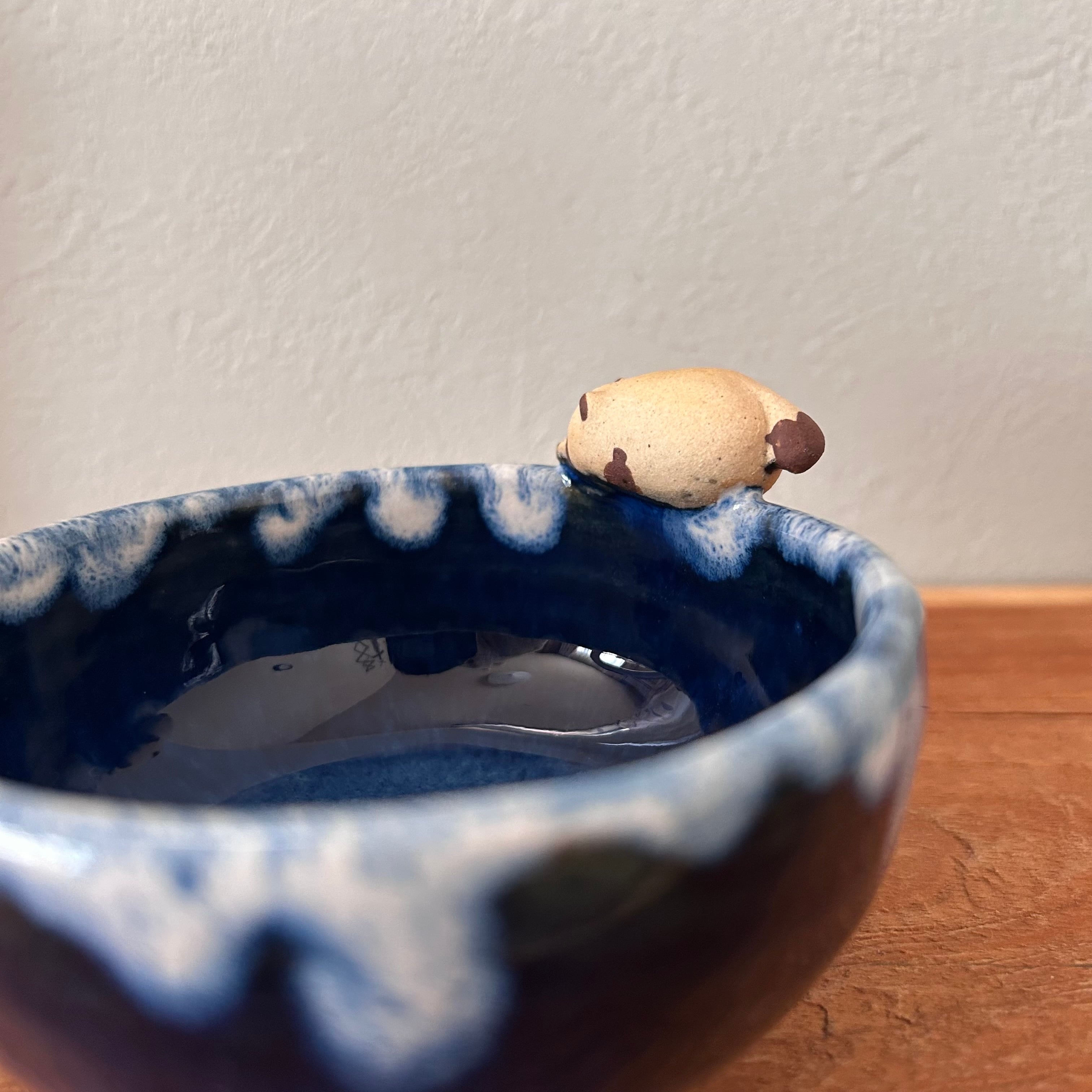 ぼんやり子だぬき　陶器・青色 ぼんやり子だぬき 陶器・青色 ぼんやり子だぬき 陶器・青色 ぼんやり子