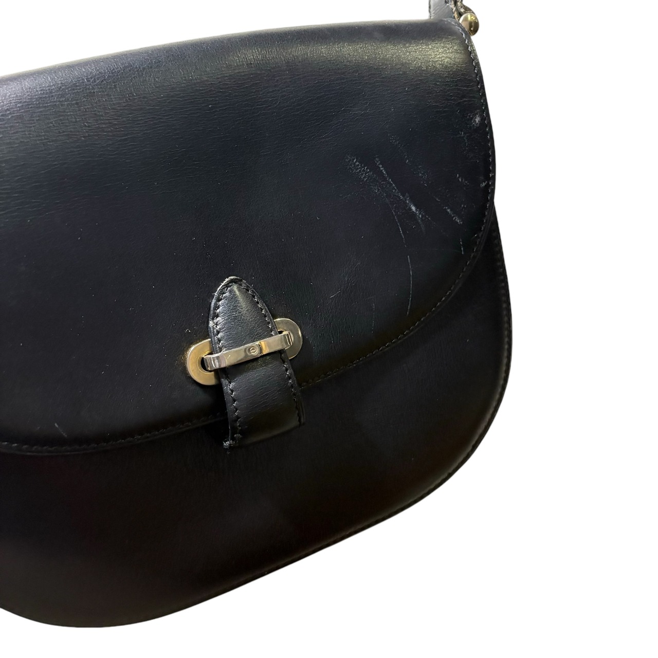 vintage ARNYS black leather flap bag