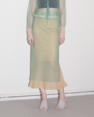 OPEN SESAME CLUB - haze layered skirt "green"