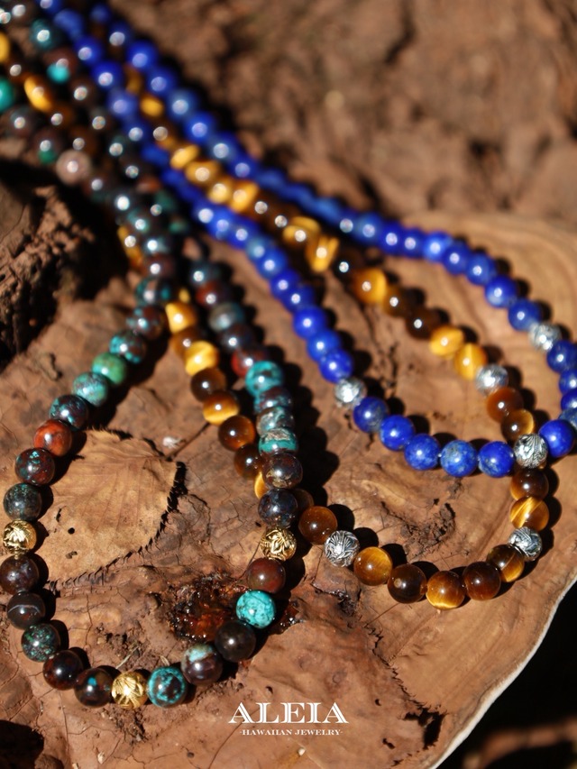 《女性向けサイズ》Triple Aloha Gem Necklace[316L]ハワイアンジュエリー