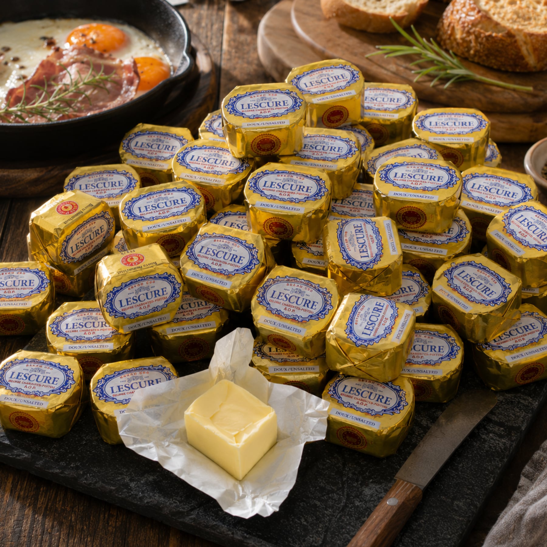 レスキューレ 食塩不使用 発酵バター 15g×50個 ポーションバター 個包装|シャラント=ポワトゥAOP 冷凍 フランス産 製菓 パン用 料理用 パスタ ソース 業務用 Lescure AOP Unsalted Butter Frozen - Nature Kiosk