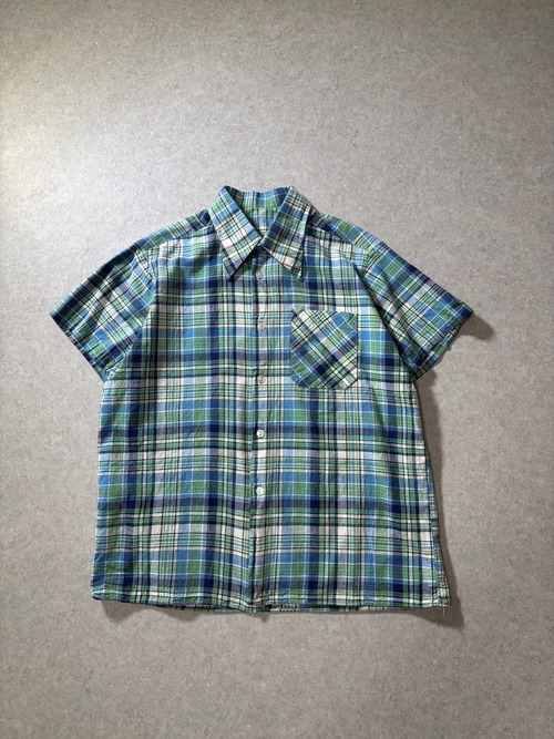 80s~ cotton check shirt