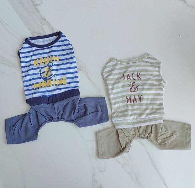 《予約》2101163 マリンスタイル重ね着ボーダーロンパース