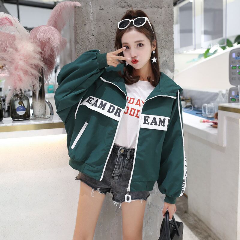 ジャケット アウター レディースファション 春服 シンプル スポーツ風 韓国風 ゆったり 着痩せ フード付き ジッパー 長袖 配色 アルファベット パープル ワインレッド グリーン ブラック S M L Ll Elegant ジャケット アウター レディースファション 春服 シンプル スポーツ風 韓国風 ゆったり 着痩せ フード付き ジッパー 長袖 配色 アルファベット パープル ワインレッド グリーン ブラック S M L Ll Elegant