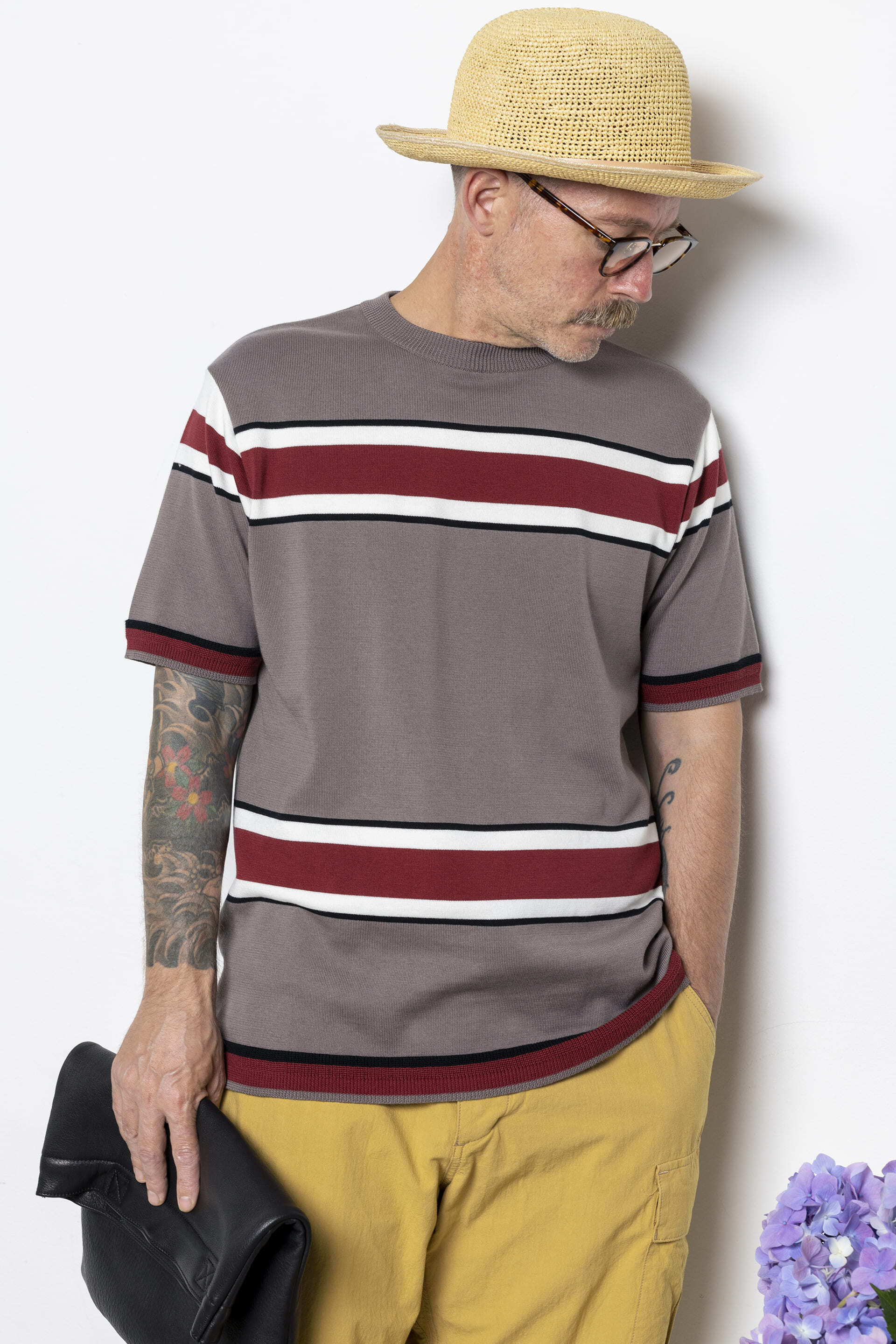 FUJITO(フジト) Border Knit T-Shirt | サウスオレンジ｜メンズ