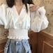 トップス ブラウス レディース ゆったり 可愛い 大人可愛い きれいめ シンプル お洒落 大人女子  20代 30代 　韓国 韓国系 コーデ ファッション カジュアル 大人 上品 学生 通学 　おしゃれ お洒落 かっこいい 大人女子 旅行 着回し 普段使い 重ね着 スタイル 楽ちん モテ
