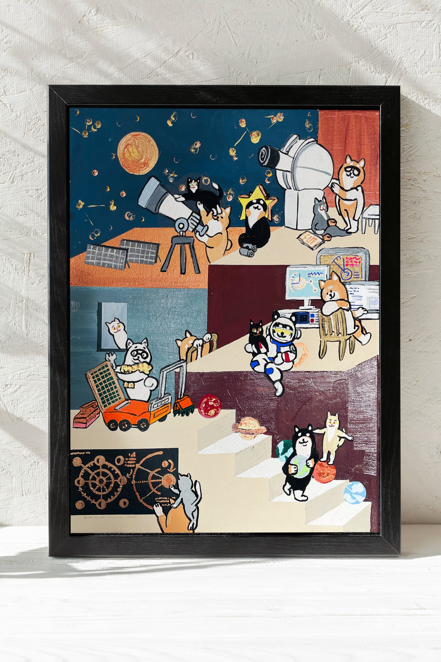 原画：6号】shiba approaching the moon | Yoshie Moriuchi