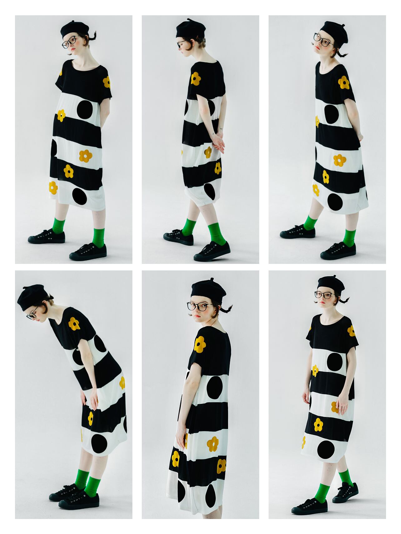 imakokoni オリジナルストライプフラワーワンピース 234113