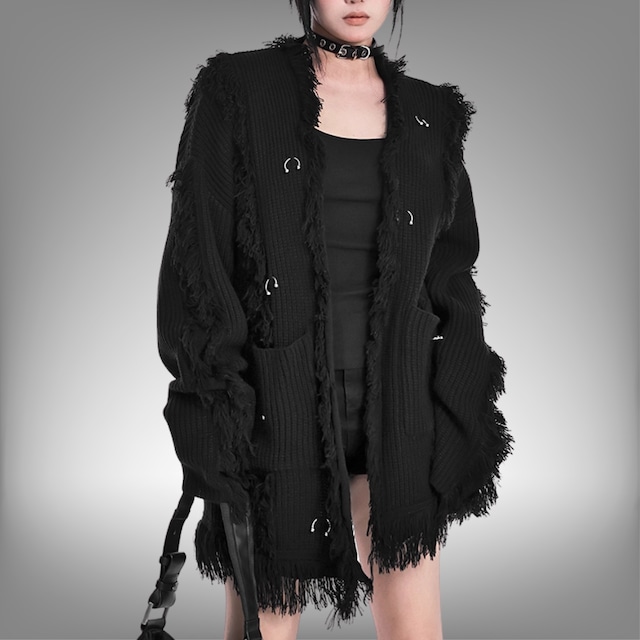 ほつれエッジ・ニットカーディガン_20711