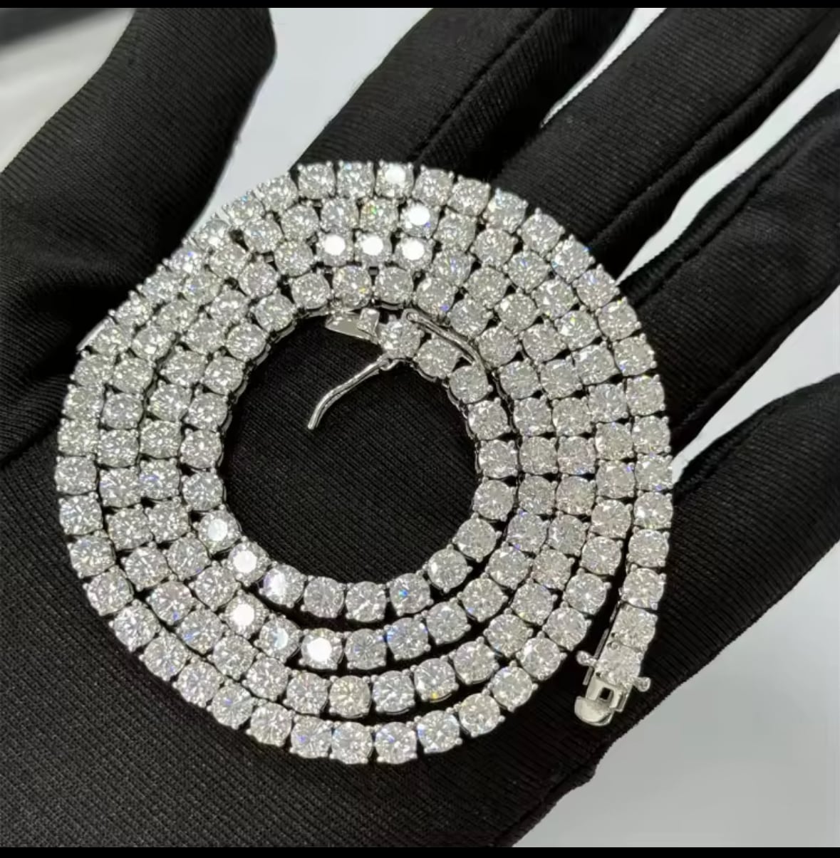 2mmモアサナイトテニスチェーン | Blackrock jewelry