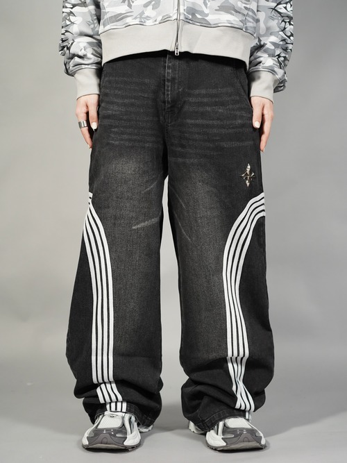 【LOVE KILLER】LK side stripe denim pants