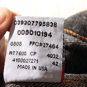 極美品 33×30 Levi’s 501 先染め 毛羽立ち USA 94年 リーバイス ブラックデニムパンツ