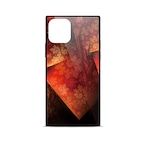 紅褄 - 和風 四角型 強化ガラスiPhoneケース