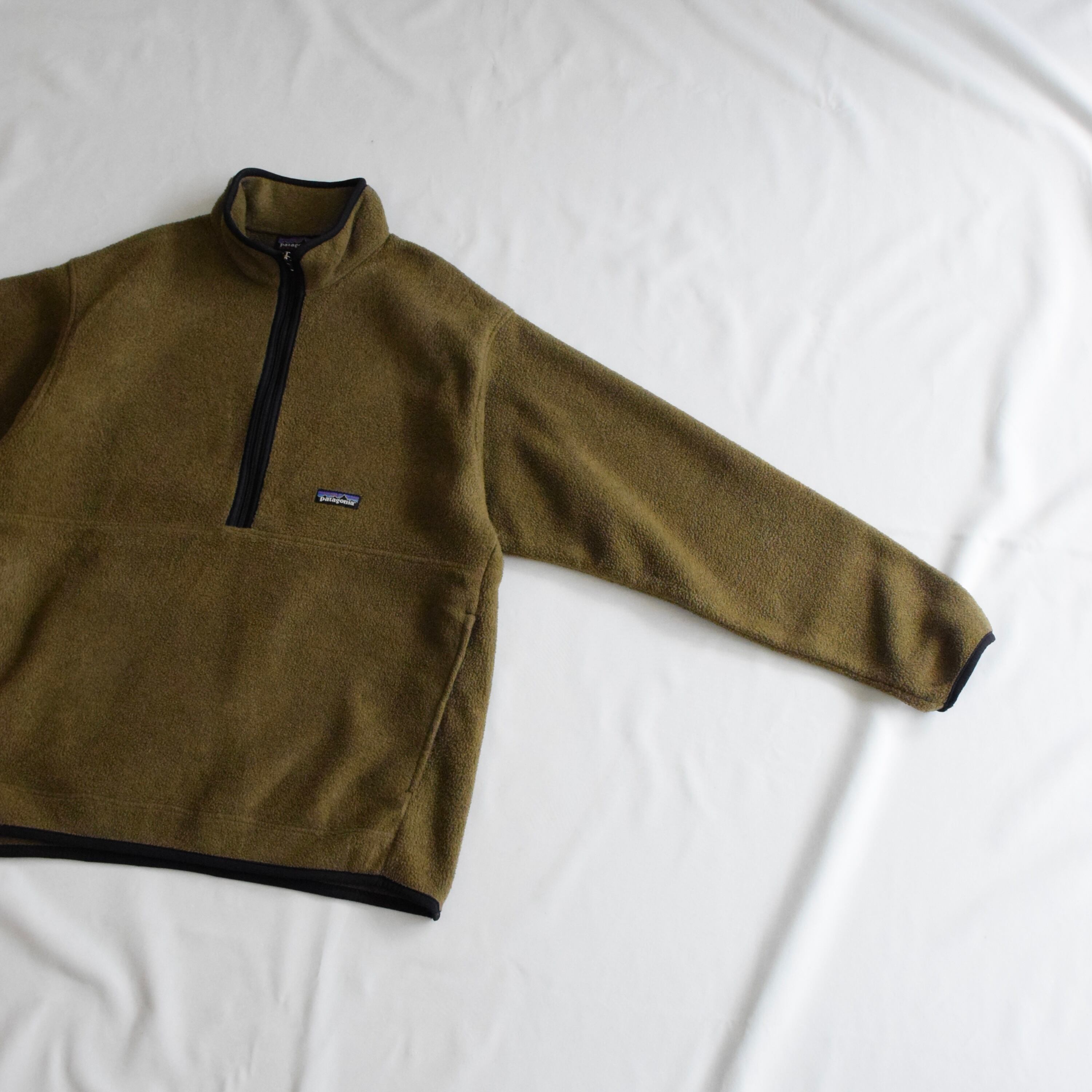98 Patagonia シンチラフリースハーフジップ メンズL オリーブグリーン