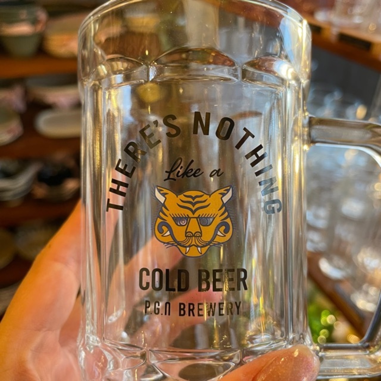 COLD BEER mug yellow tiger / コールドビアーマグ ビアマグ マグカップ ジョッキ ビール ハイボール お酒 グラス 虎 アニマル ギフト プレゼント 父の日