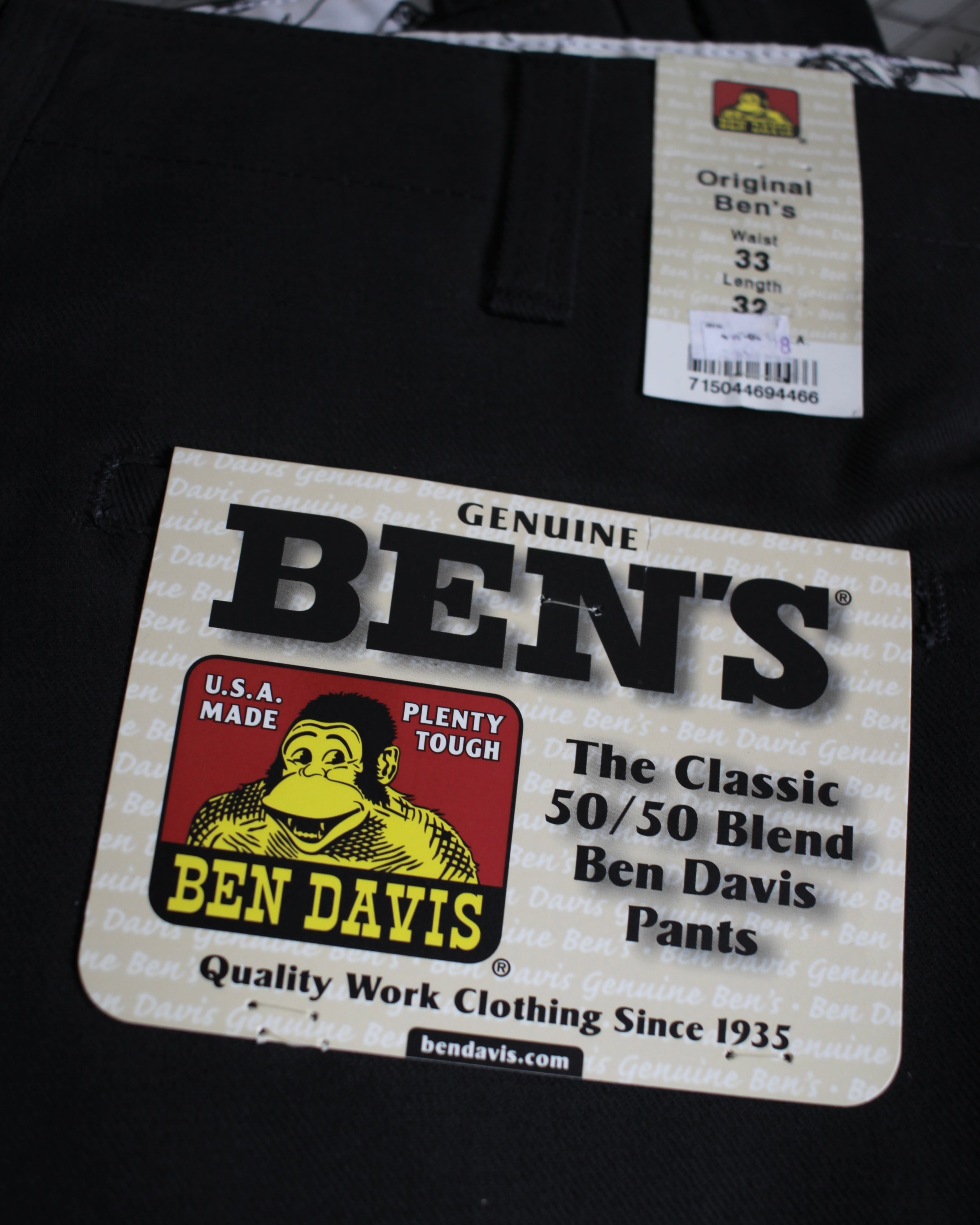 NOS ” 90s BEN DAVIS Frisko Pants MADE IN U.S.A. BLACK W33×L32,W40