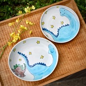 村田菜穂美作　楕円中ボウル 「草食恐竜 ディプロドクス」[ 2104130001208 ]