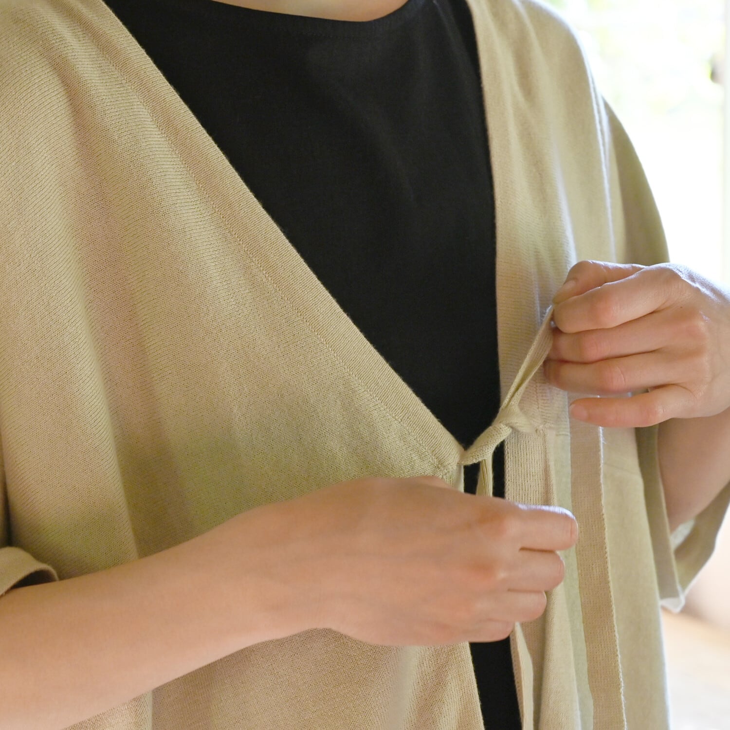 【sisam】フロントタイカーデ|オーガニックコットン