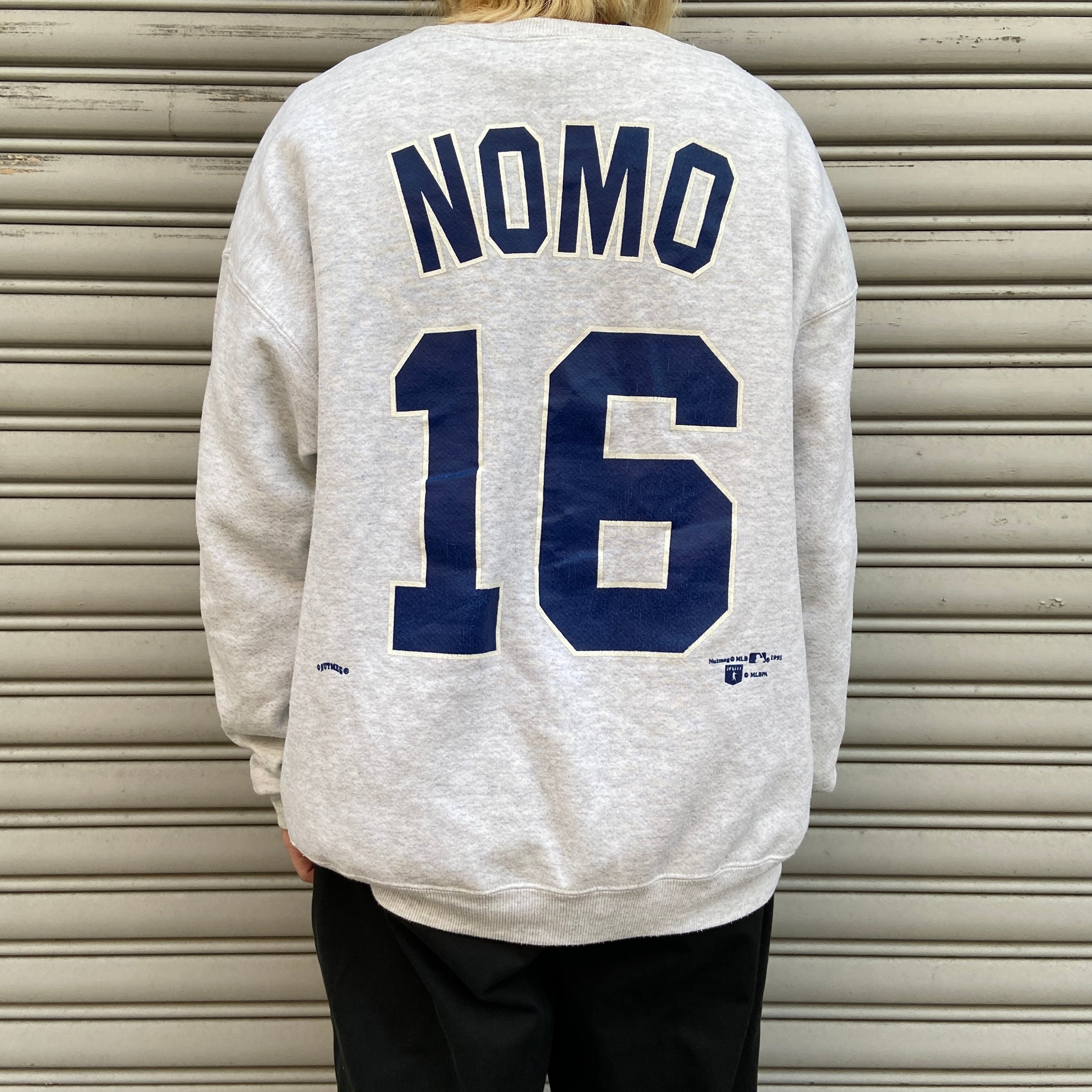90s USA製 MLB ドジャース 野茂英雄 両面プリントスウェット L | 古着