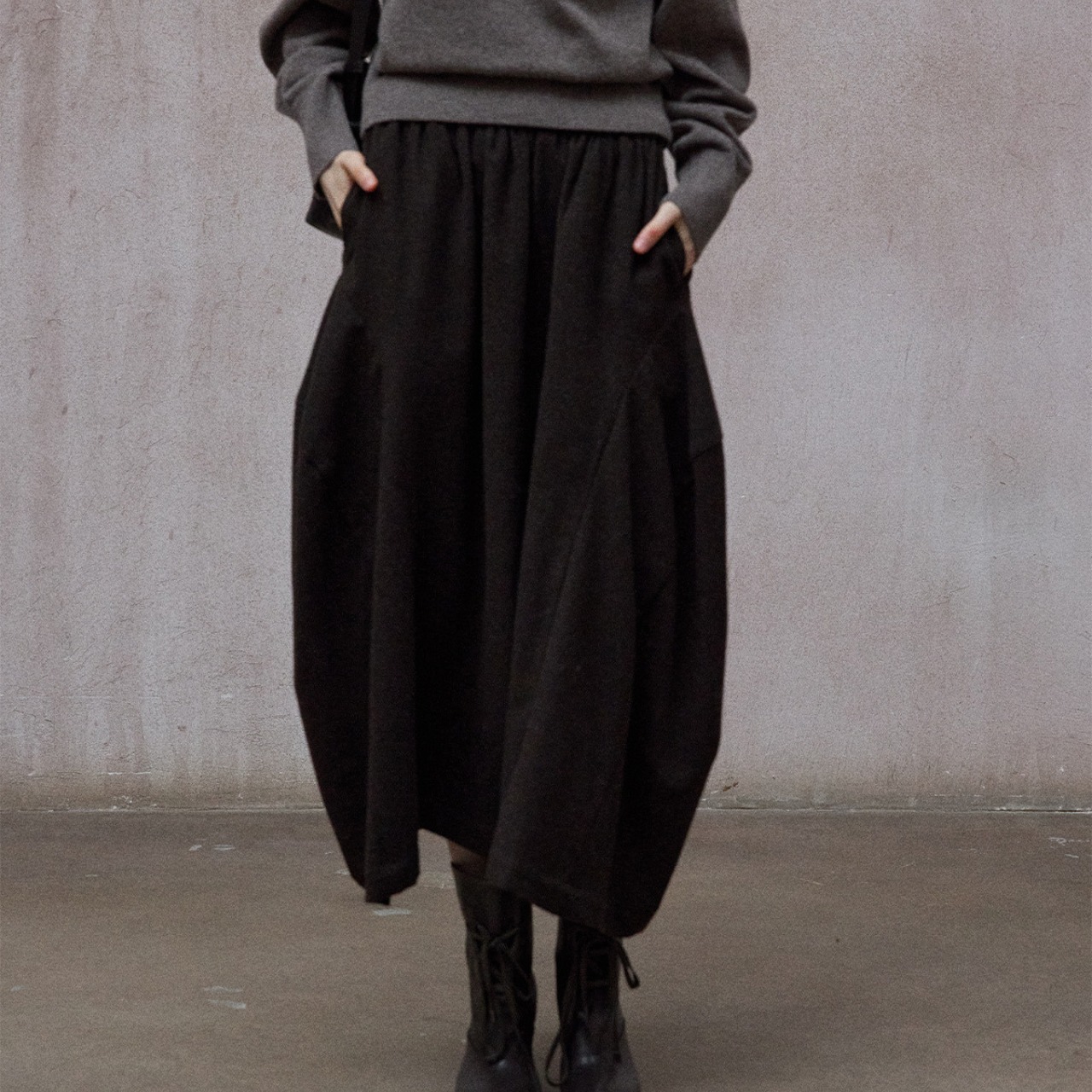 Balloon Silhouette High Waist Skirt【3color】 T3598