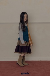 韓国子供服 / growb / ラベル Tシャツ / 秋服 *XS~JM*