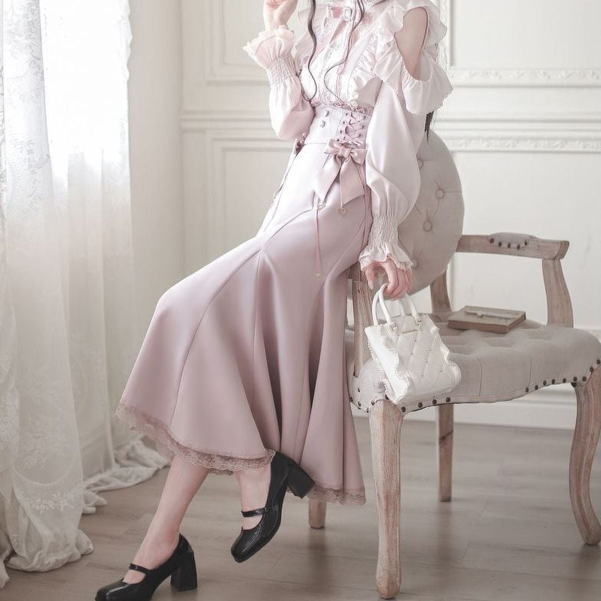 量産型ロングスカートセットアップ：スカート(ピンクver.) | Maiden's Rêve