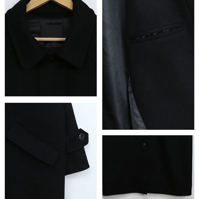 予約販売】コート ロング丈 メンズ ブラック 黒 シンプル 男前 シック