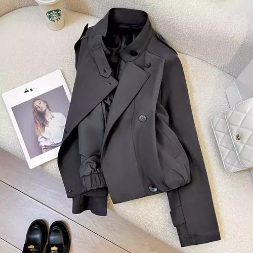 【スタンドカラーダブルブレストジャケット】P02116